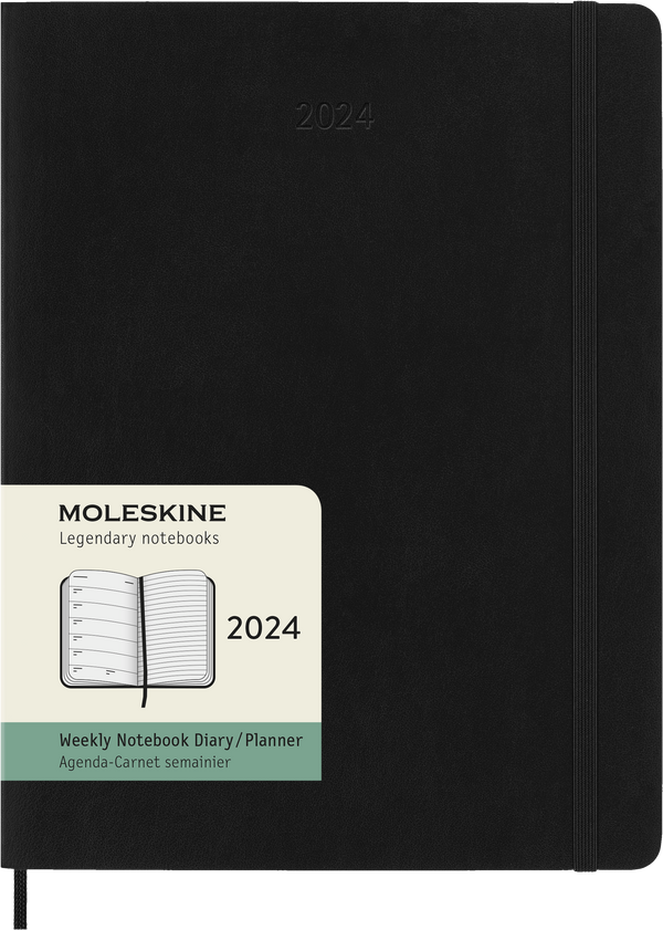 Moleskine Diary 12 Month Weekly + Notes SC XL#Colour_BLACK