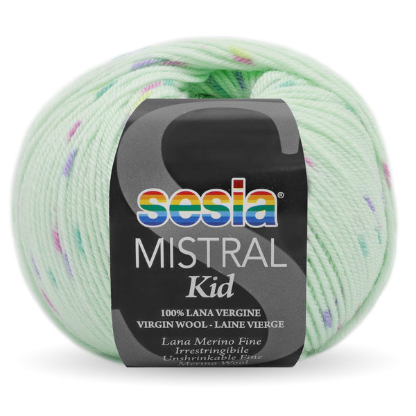 Sesia Mistral Baby Yarn 4ply - Clearance#Colour_MINT WITH PASTEL DOTS (270)