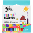 Mont Marte Kids Felt Tip Markers 12 Piece Set Basics