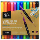 Mont Marte Dual Fine Tip Alcohol Markers Set of 12