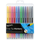 Mont Marte Fine Tip Tri Grip Markers 12 Piece Set in Case