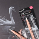 Mont Marte Large HeXagonal White Charcoal Pencils 2 Piece Set