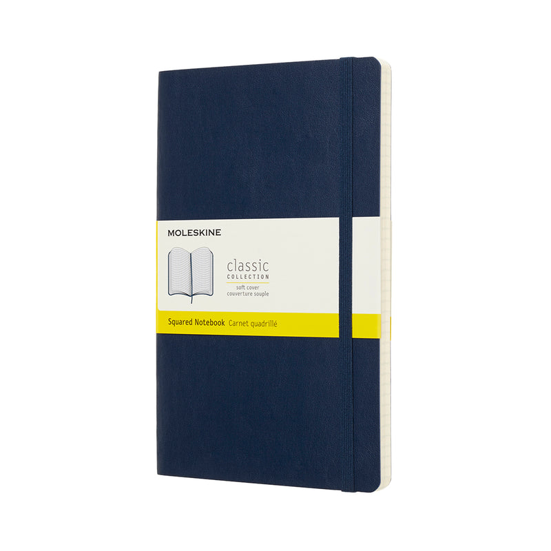 Moleskine Large Sapphire Blue Soft Cover Square Notebook
