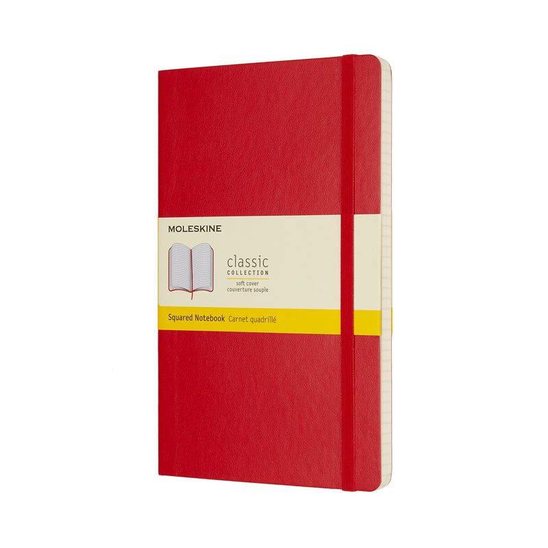 Moleskine Large Square Scarlet Red Soft Cover Notebook