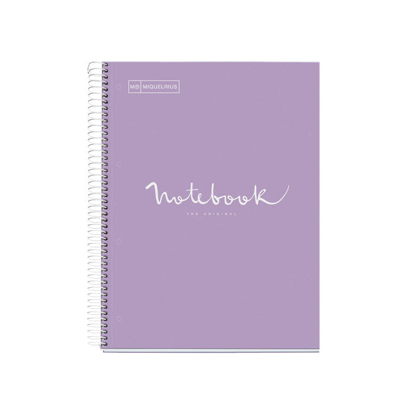 Miquelrius 5 Subject 120 Leaf A4 Ruled Emotions Notebook#Colour_LAVENDER