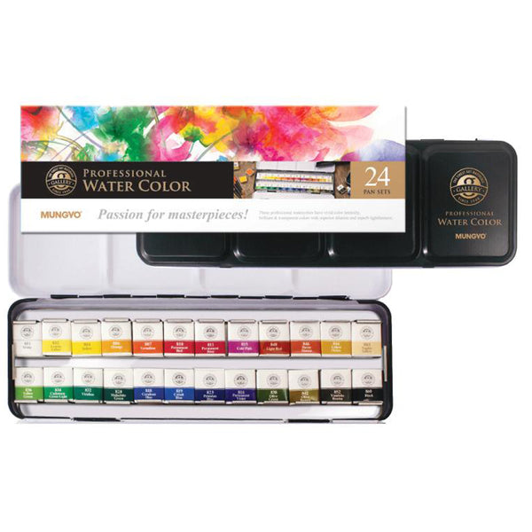 Mungyo Watercolour 24 Half Pan Set