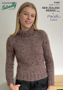 Knitting Pattern N1802 - Womens Jumper 65-105cm 8ply & Lace Yarn
