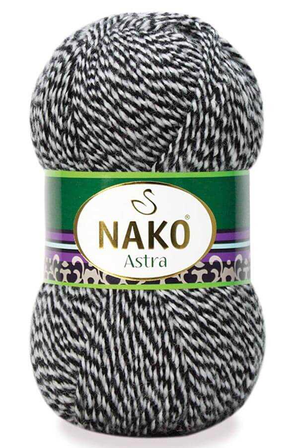 Nako Astra DK Yarn 8ply - Clearance#Colour_BLACK WHITE MARL (21302)