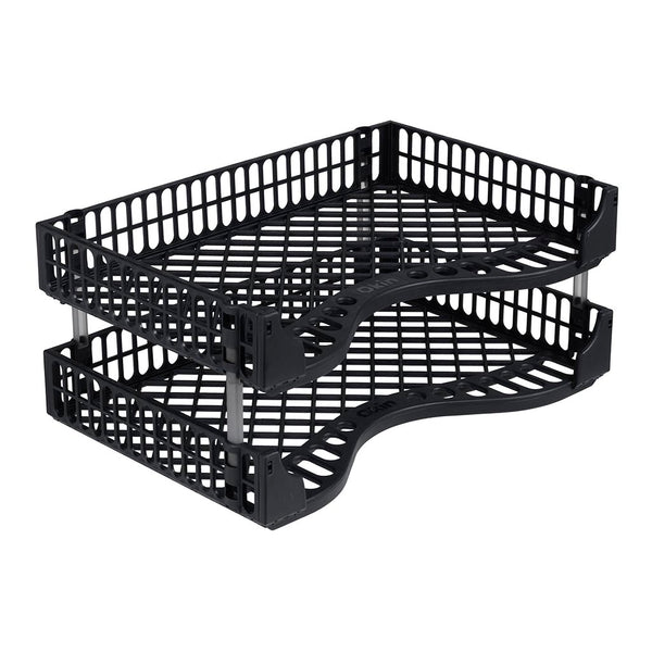 Okin Document Trays Pack of 2#Colour_BLACK