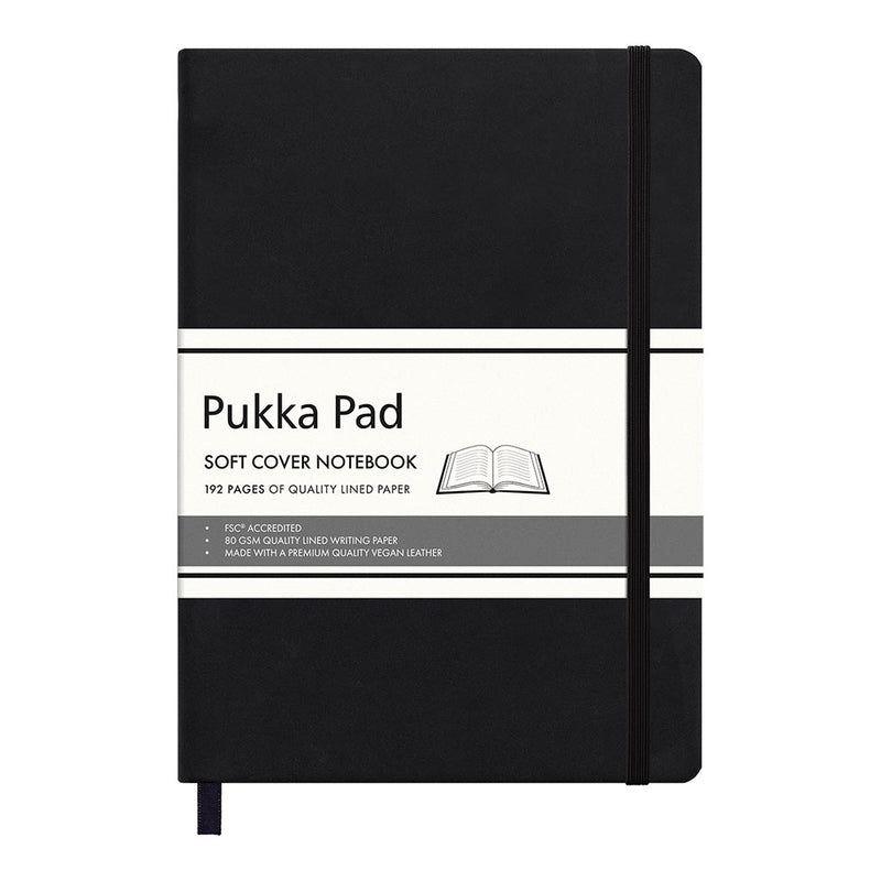 Pukka Soft Cover Lined Black Notebooks