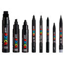 Uni Posca Markers Black Assorted Tip Sizes - Set of 8