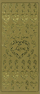 Arbee Stickers Love in Heart Gold