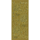 Arbee Stickers Hearts and Flowers Gold