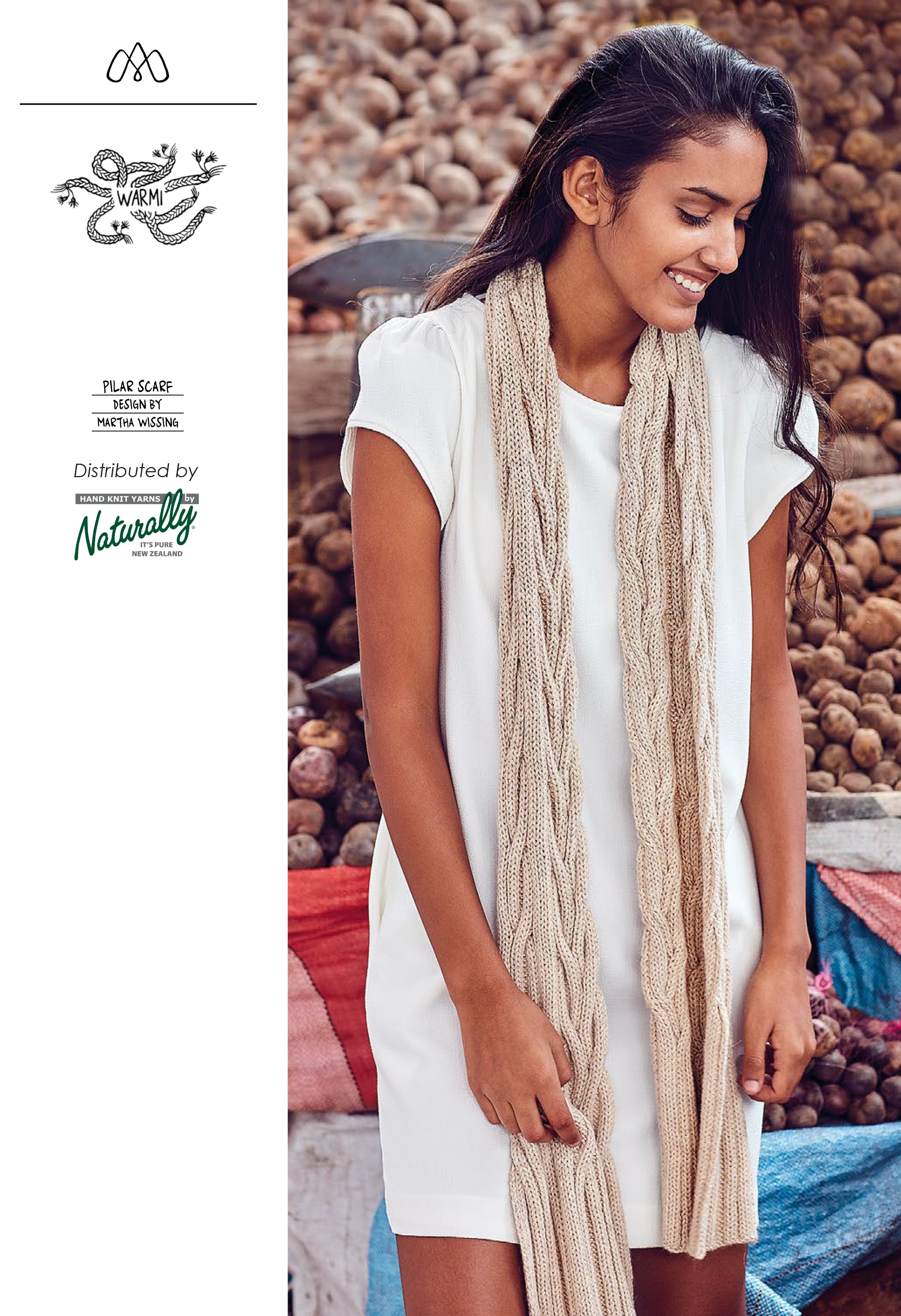 Pilar Knitting Pattern - Scarf OS 10ply Yarn