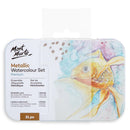 Mont Marte Metallic Watercolour Cake in Tin 21 Piece Set