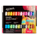 Mont Marte Metallic Acrylic Paint Set 24 Piece Set X 36ML