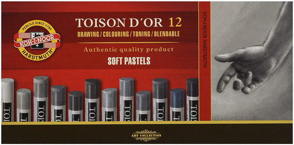 Koh-I-Noor 8522 Toison D'or Pastels - Set Of 12 Greys