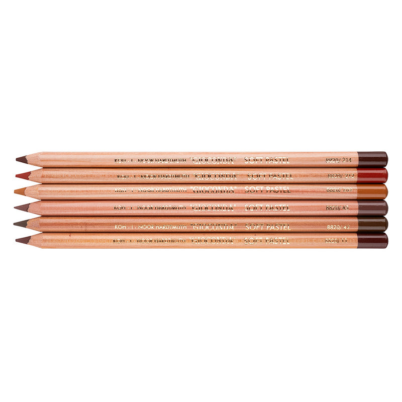 Koh-I-Noor Gioconda Earthtone Pastel Pencils Set Of 6