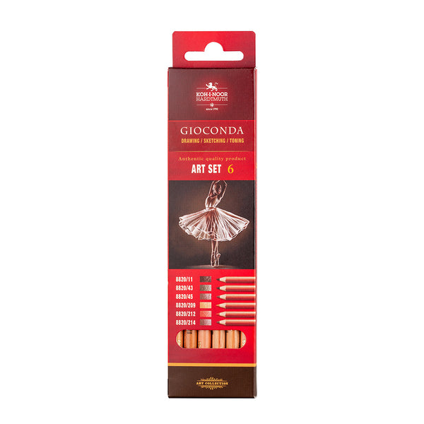 Koh-I-Noor Gioconda Earthtone Pastel Pencils Set Of 6