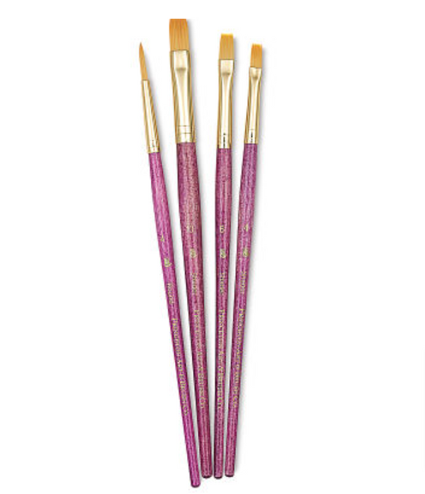 Princeton Brush Real Value Synthetic Golden Taklon Brushes 9181 Set Of 4