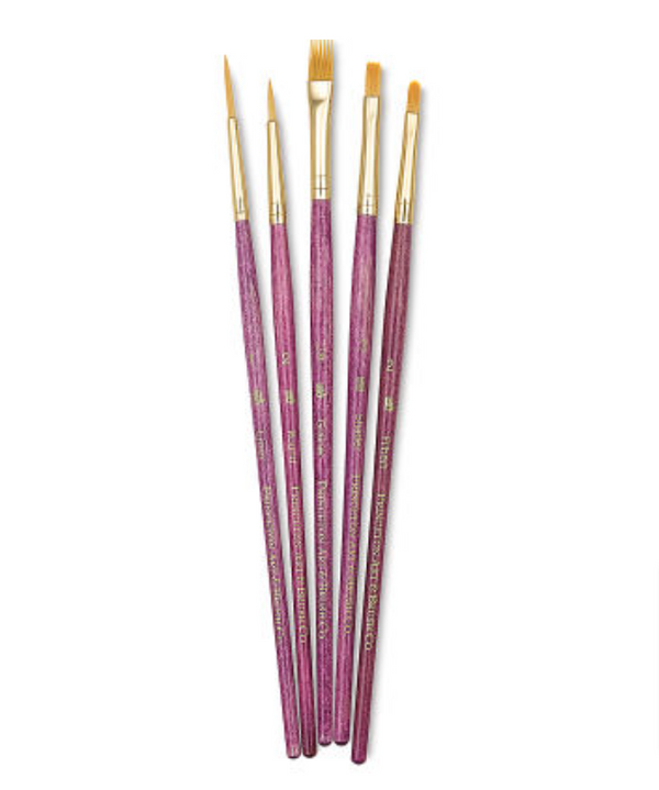 Princeton Brush Real Value Synthetic Golden Taklon Brushes 9184 Set Of 5