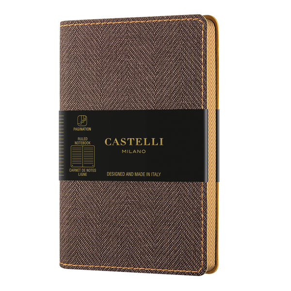castelli notebook a5 ruled harris#Colour_TOBACCO BROWN