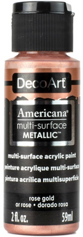 Decoart Americana Multi-Surface Metallic Paints 59ml#Colour_ROSE GOLD