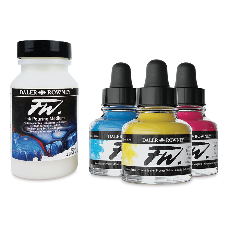 Daler Rowney FW Pouring Ink Set 3x29.5ml + 130ml