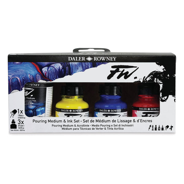 Daler Rowney FW Pouring Ink Set 3x29.5ml + 130ml
