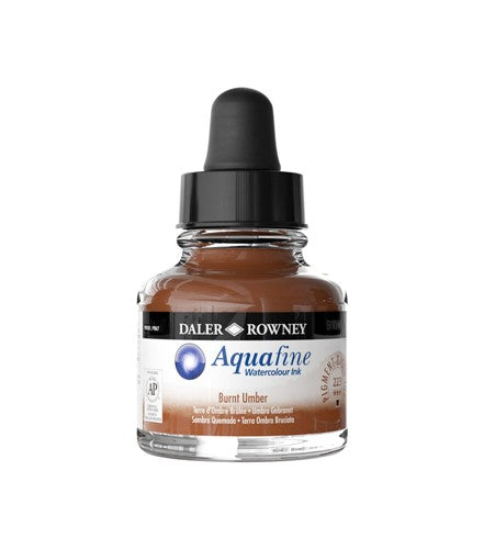 Daler Rowney Aquafine Watercolour Ink 29.5ml#Colour_BURNT UMBER