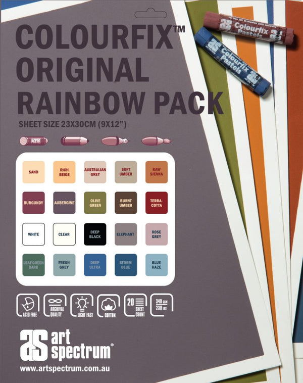Art Spectrum Colourfix 340gsm 9x12" Rainbow - 20 Sheets
