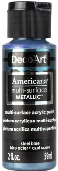 Decoart Americana Multi-Surface Metallic Paints 59ml#Colour_STEEL BLUE