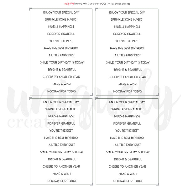 Uniquely Creative Serenity Mini Cut-A-Part Sheet 
