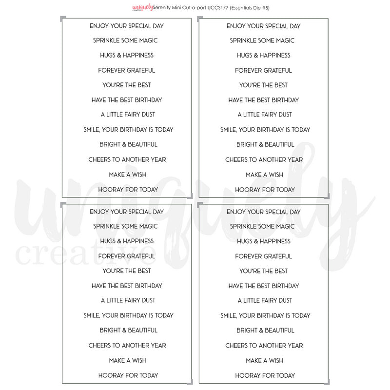 Uniquely Creative Serenity Mini Cut-A-Part Sheet 