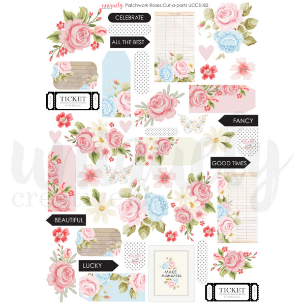 Uniquely Creative Patchwork Roses Cut-A-Part Sheet
