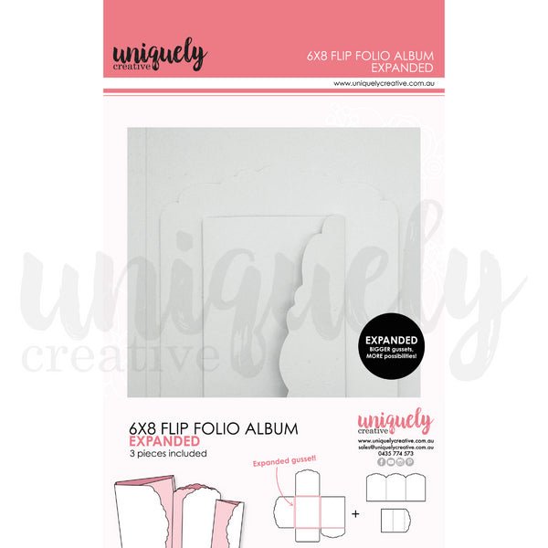 Uniquely Creative 6" x 8" White, Expanded Flip Folio Album