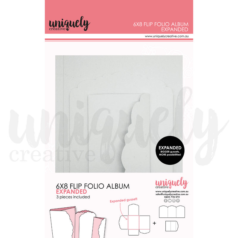 Uniquely Creative 6" x 8" White, Expanded Flip Folio Album