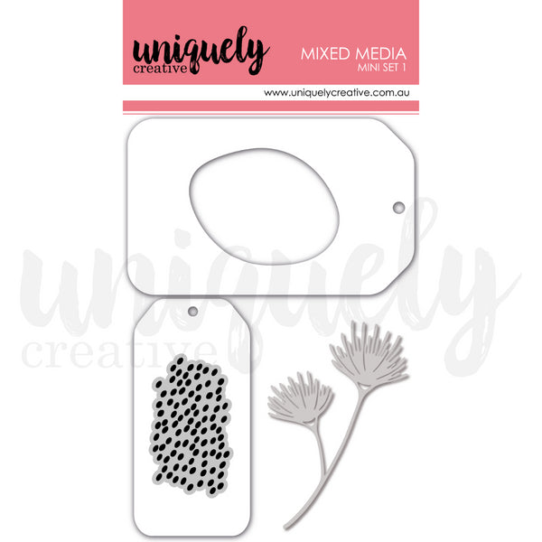 Uniquely Creative Mixed Media Mini Set 1 (Stamp, Die, & Stencil)
