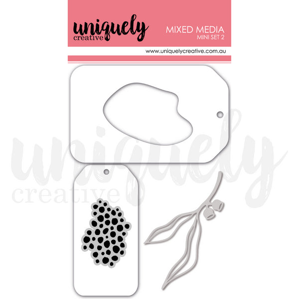 Uniquely Creative Mixed Media Mini Set 2 (Stamp, Die, & Stencil)