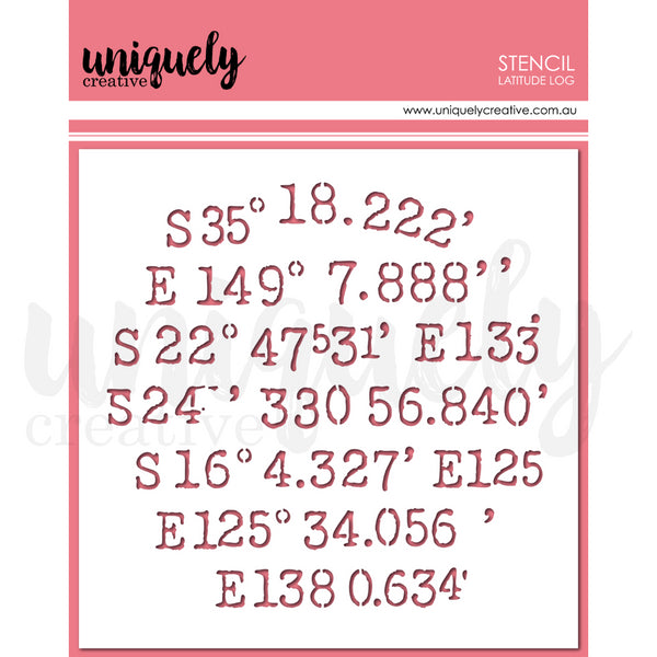 Uniquely Creative Latitude Log Stencil