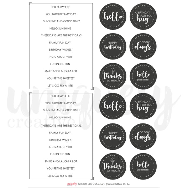 Uniquely Creative Summer Mini Cut-A-Part Sheet