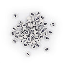 Value Craft Numerical Round Beads White with Black Print 20g