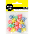 Value Craft Pearlescent Teddy Bear Beads 18 Pieces