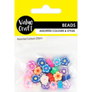 Value Craft 10mm Polymer Clay Flower Beads 25 Pieces