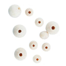 Value Craft Natural Wooden Round Beads 55 Pieces