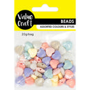 Value Craft Pearl Finish Pastel Heart Beads 20g