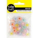 Value Craft Frosted Pastel Flower Beads 25 Pieces