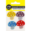 Value Craft Diamante Felt Mushroom Patches 4 Pieces