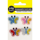 Value Craft Diamante Felt Butterfly Patches 4 Pieces