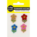 Value Craft Diamante Felt Flower Patches 4 Pieces